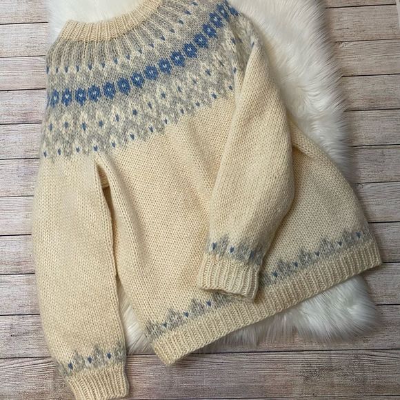 La Maison Darlington Sweaters - Vintage LaMaison Darlington Wool Fair-Isle Nordic Sweater Size XL